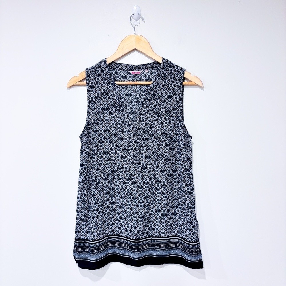 MAX COCOS Black floral tank top